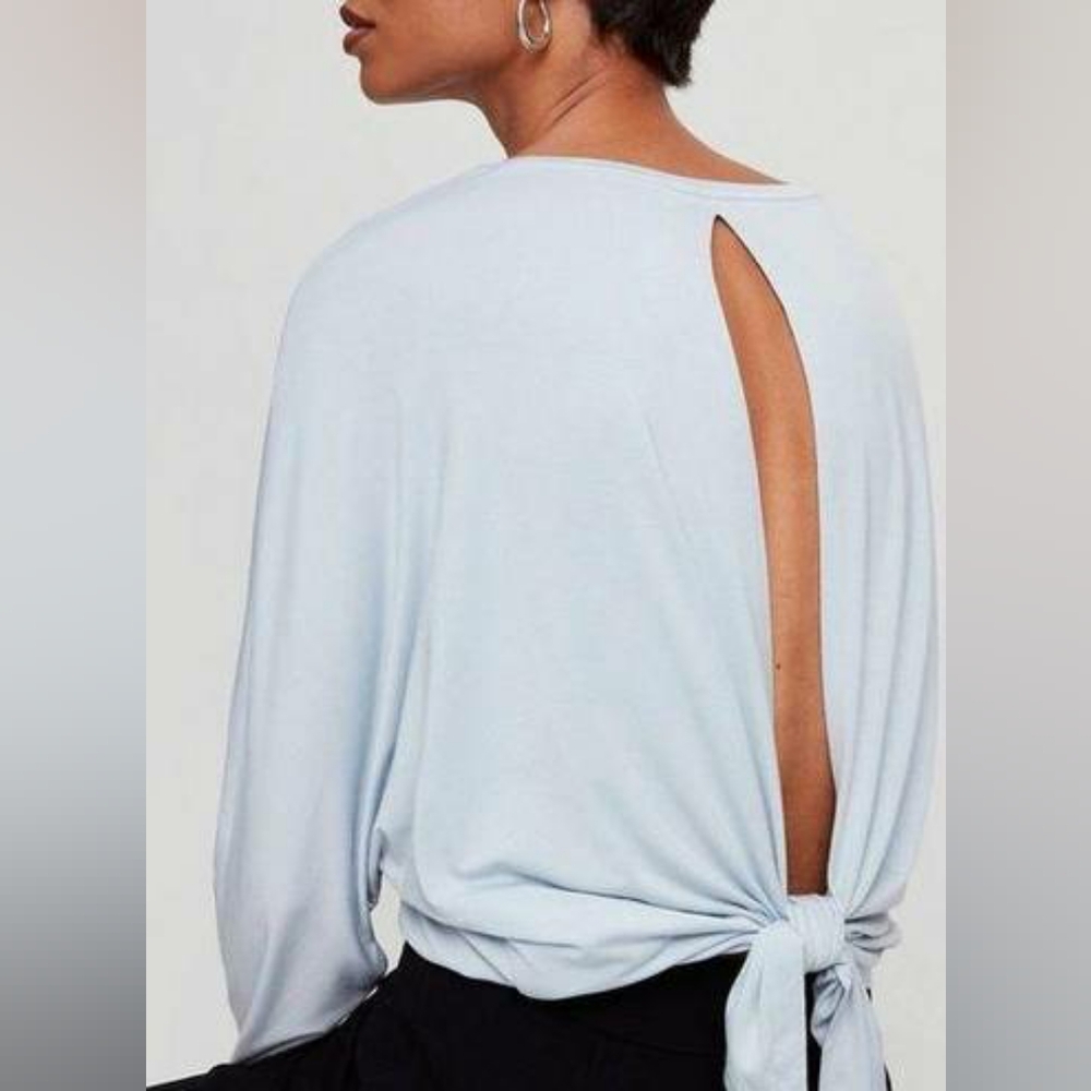 Babaton Pale Blue Open Back Top